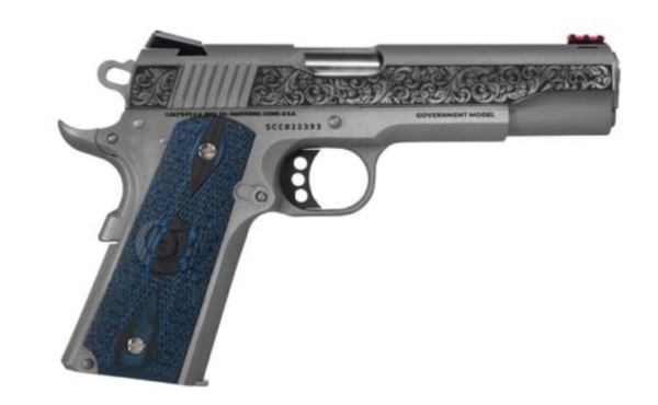 Colt Competition Model "Filigree Slide" Handgun .45 ACP 8rd Magazine 5" Barrel Stainless Frame