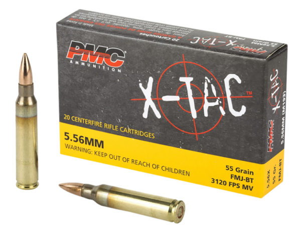 1000 ROUNDS OF PMC 556X X-Tac 5.56x45mmNATO 55gr Full Metal Jacket Boat Tail 20 Per Box/50 Case