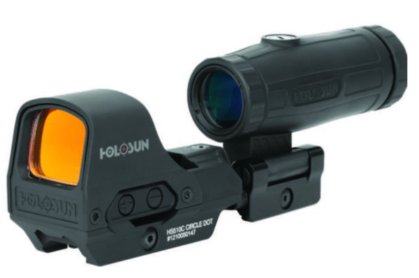 Holosun 510 & HM3X Combo Kit Black Anodized 1x/3x, 2 MOA Red Dot/65 MOA Circle Reticle