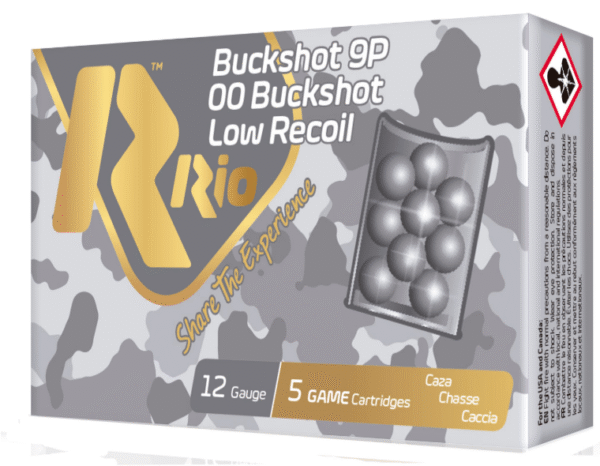 250 SHELLS OF Rio Ammunition  Royal Buck Low Recoil 12Gauge 2.75" 9Pellets 00Buck Shot