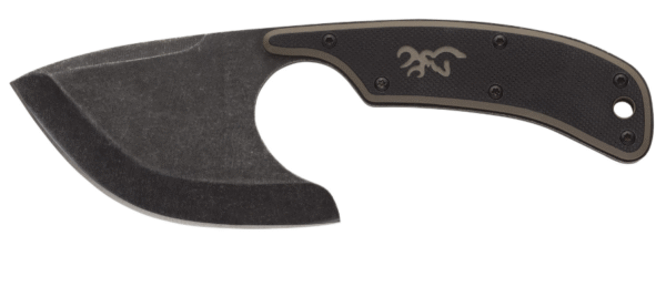 Browning Cutoff 2.50" Fixed Skinner Plain Black Black Oxide Stonewashed 9Cr14MoV SS Blade, Black/Tan G10 Handle