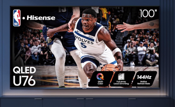 Hisense 100-Inch Class U7 Series ULED 4K UHD Google Smart TV (100U76N, 2024 Model) - QLED, Native 144Hz, Motion Rate 480, Dolby Vision, Full Array Local Dimming, Game Mode Pro, Alexa Compatibility