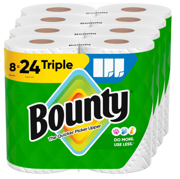 Bounty Select-A-Size Paper Towels, White, 8 Triple Rolls = 24 Regular Rolls
