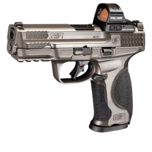 Smith & Wesson  M&P M2.0 Metal Bundle Full Size Frame 9mm Luger 17+1 4.25" Black Armornite Stainless Steel Barrel, Tungsten Gray Cerakote Optic Cut/Serrated Stainless Steel Slide & Aluminum Frame w/Picatinny Rail, Holosun HS407C X2 Red Dot
