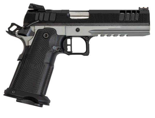 Great Lakes Firearms Synergy 1911 DS 9mm Luger 20+1 5" Stainless Match Grade Barrel, Black Cerakote Optic Cut/Serrated Stainless Steel Slide, Cerakote Stainless Steel Frame w/Picatinny Rail, Textured Grip