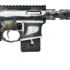 VERY LOW INVENTORY, Battle Arms Development Solo Blaster 22 LR 10+1 5.38" Silver Optic Ready Slide, 3-Tone Battle Worn Frame, Wood Grip, Custom Muzzle Device