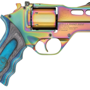Chiappa Firearms Rhino 30DS Nebula 357 Mag 6 Shot, 3" Rainbow PVD Steel Vent Rib Barrel & Cylinder, Rainbow PVD Aluminum Frame, Blue Laminate, Grip Exposed Hammer