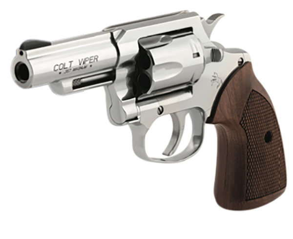 Colt Mfg Viper 357 Mag/38 Special 6rd 3" 1/2 Lug Stainless Steel Barrel, Stainless Steel Cylinder & Frame, American Walnut Grip, Exposed Hammer