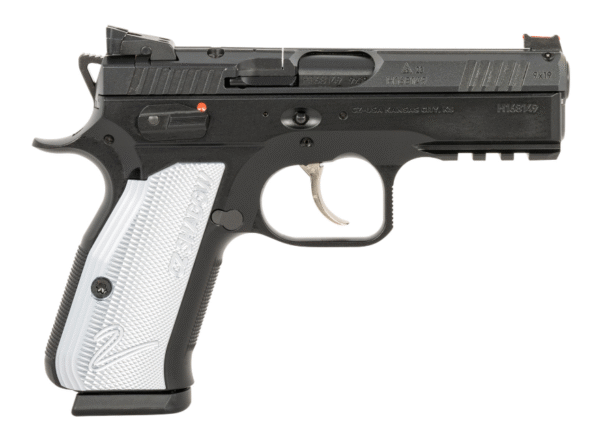 CZ-USA Shadow 2 Compact Frame 9mm Luger 15+1, 4" Black Steel Barrel, Black Nitride Serrated Steel Slide, Black Steel Frame w/Beavertail & Picatinny Rail, Ambidextrous