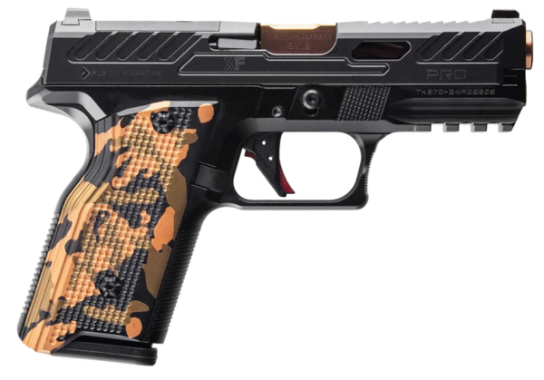 Fusion Firearms XF Pro 9mm Luger 15+1 4" Black Tennifer Fluted Glock Compatible Barrel, Optic Cut/Serrated/Window Cut Aluminum Slide, Bronze Aluminum Frame w/Beavertail & Picatinny Rail, Interchangeable Panels Grip