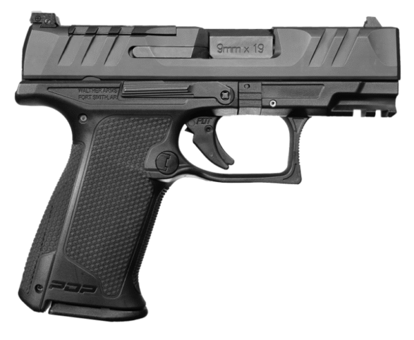 Walther Arms PDP F-Series 9mm Luger 15+1 3.50" Black Steel Barrel, Black Optic Ready/Serrated Slide, Black Polymer Frame w/Picatinny Rail, Black Performance Duty Texture Grips, Ambidextrous