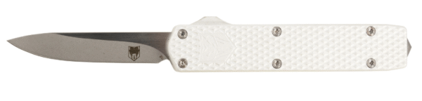 CobraTec Knives Mini Mamba Gen II 2.25" OTF Plain Stonewashed D2 Steel Blade, 3.38" Silver Textured Anodized Aluminum Handle, Features Glass Breaker, Includes Pocket Clip