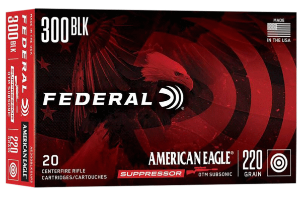 AMMO GAME CAN BE SWAPPED FOR A DIFERENT CALIBER IF WANTED, 500 ROUNDS OF Federal American Eagle Suppressor 300Blackout 220gr Open Tip Match 20 Per Box/25 Case  ITEM # 85747 MFR # AE300BLKSUP2 UPC # 029465064617 HAZMAT-AIR COST: $21.84