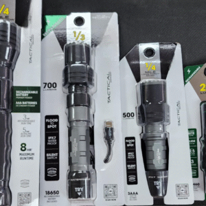 AT COST, 4 TOTAL SECURITY FLASHLIGHT OF VARIOUS SIZES PERFECT FOR WHEN THAT POWER GOES OUT OR WHEN YA CANT SEE WHAT YOU ARE DOING