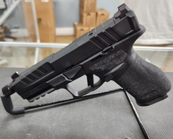 Springfield Armory Echelon Compact Frame 9mm 18+1 4.70" Black Melonite Threaded Barrel, Black Melonite Optic Ready/Serrated Steel Slide, Black Polymer Frame w/Picatinny Rail, Black Polymer Grip