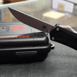 CobraTec Knives FS-X Gen III Small 2.75" OTF Drop Point Plain Stonewashed D2 Steel Blade, 3.88" Aluminum Handle