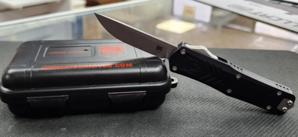 CobraTec Knives FS-X Gen III Small 2.75" OTF Drop Point Plain Stonewashed D2 Steel Blade, 3.88" Aluminum Handle