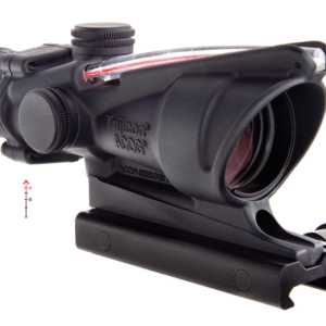 ON HAND, Trijicon ACOG Black Hardcoat Anodized 4x32mm Illuminated Red Chevron .223/5.56 BDC Reticle