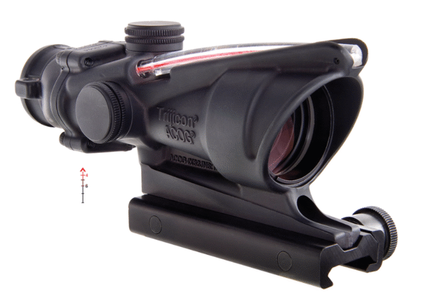 ON HAND, Trijicon ACOG Black Hardcoat Anodized 4x32mm Illuminated Red Chevron .223/5.56 BDC Reticle
